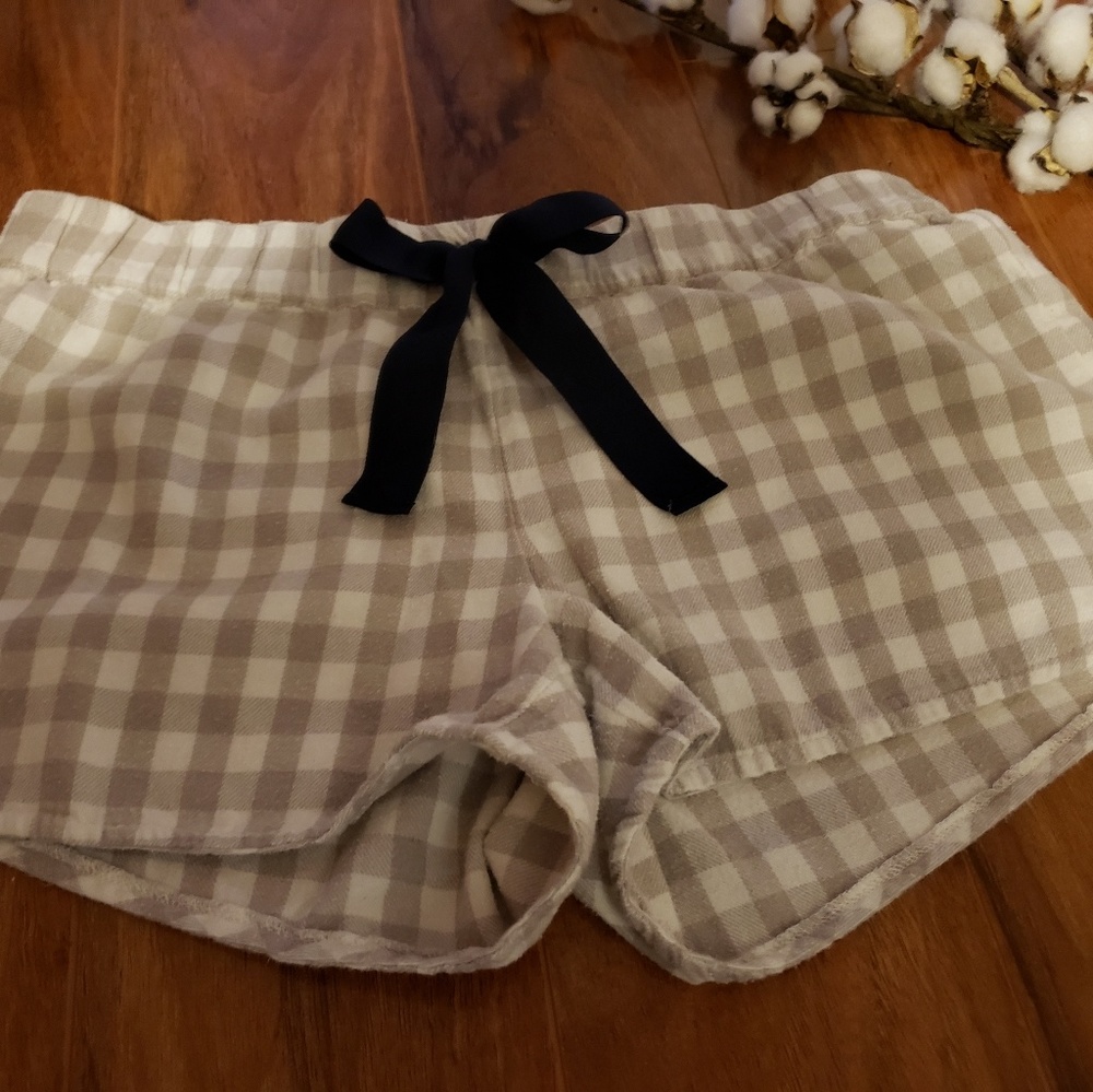 Aerie Pajama Shorts Checkered. Blue Bow. - Picture 5 of 7